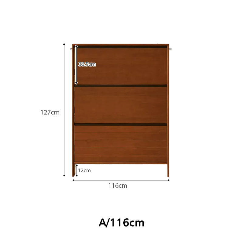Vivienne 65cm/80cm/116cm Poplar Wood Three-Door Shoe Cabinet/Ultra-thin Entryway Shoe Cabinet with Pegboard