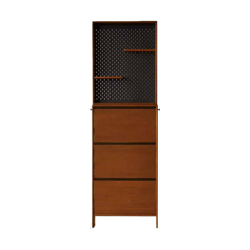 Vivienne 65cm/80cm/116cm Poplar Wood Three-Door Shoe Cabinet/Ultra-thin Entryway Shoe Cabinet with Pegboard
