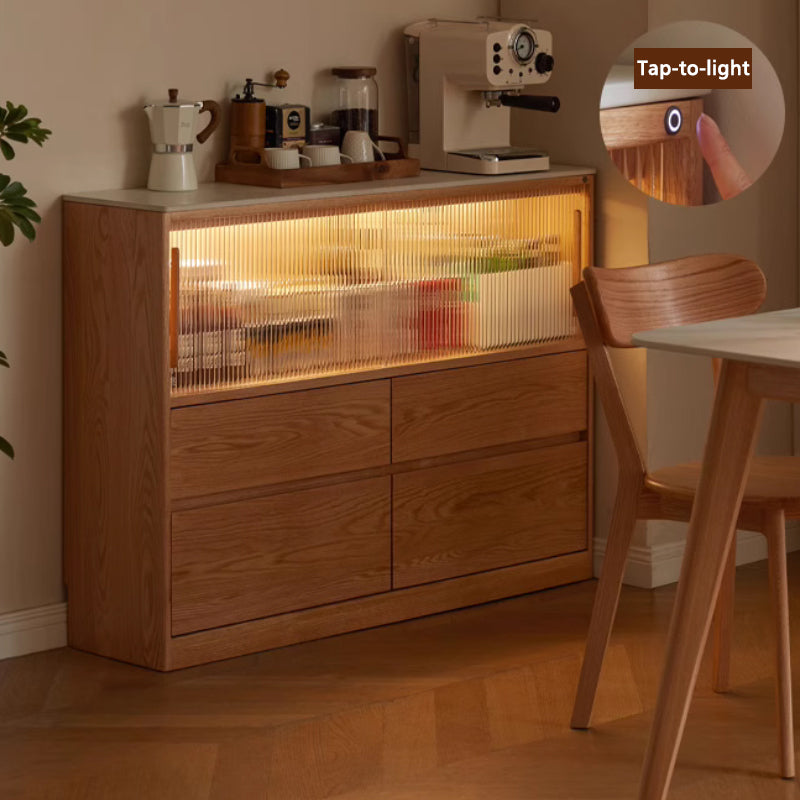 Rebecca FAS-Graded Solid Oak Wood Ultra-thin Dining Cabinet/Storage Cabinet/Sideboard