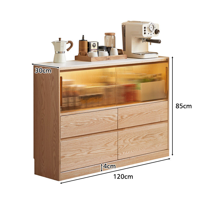 Rebecca FAS-Graded Solid Oak Wood Ultra-thin Dining Cabinet/Storage Cabinet/Sideboard