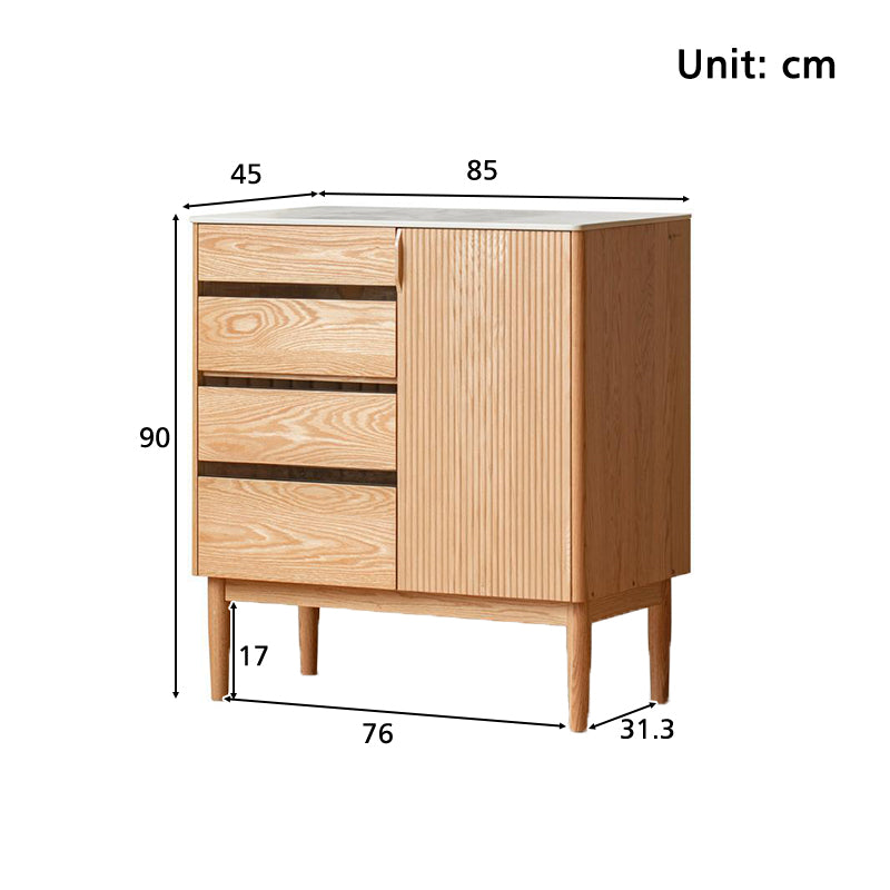 Leonard FAS-Graded Solid American Oak Wood Multifunctional Sideboard Buffet/Coffee Station Display Cupboard Multiple Color