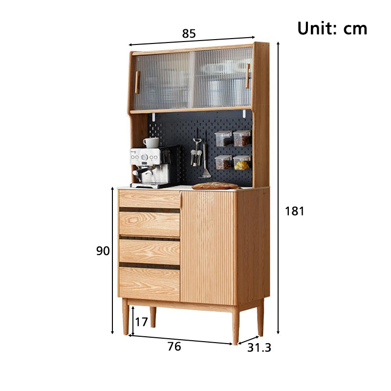 Leonard FAS-Graded Solid American Oak Wood Multifunctional Sideboard Buffet/Coffee Station Display Cupboard Multiple Color