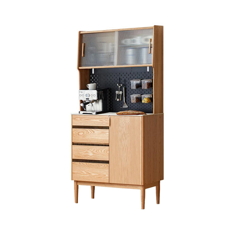 Leonard FAS-Graded Solid American Oak Wood Multifunctional Sideboard Buffet/Coffee Station Display Cupboard Multiple Color