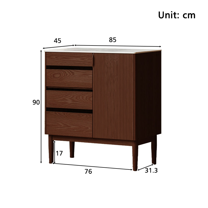 Leonard FAS-Graded Solid American Oak Wood Multifunctional Sideboard Buffet/Coffee Station Display Cupboard Multiple Color