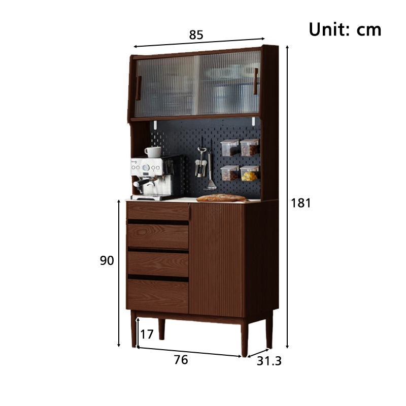 Leonard FAS-Graded Solid American Oak Wood Multifunctional Sideboard Buffet/Coffee Station Display Cupboard Multiple Color