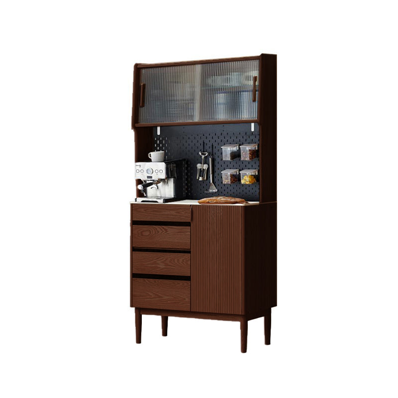 Leonard FAS-Graded Solid American Oak Wood Multifunctional Sideboard Buffet/Coffee Station Display Cupboard Multiple Color