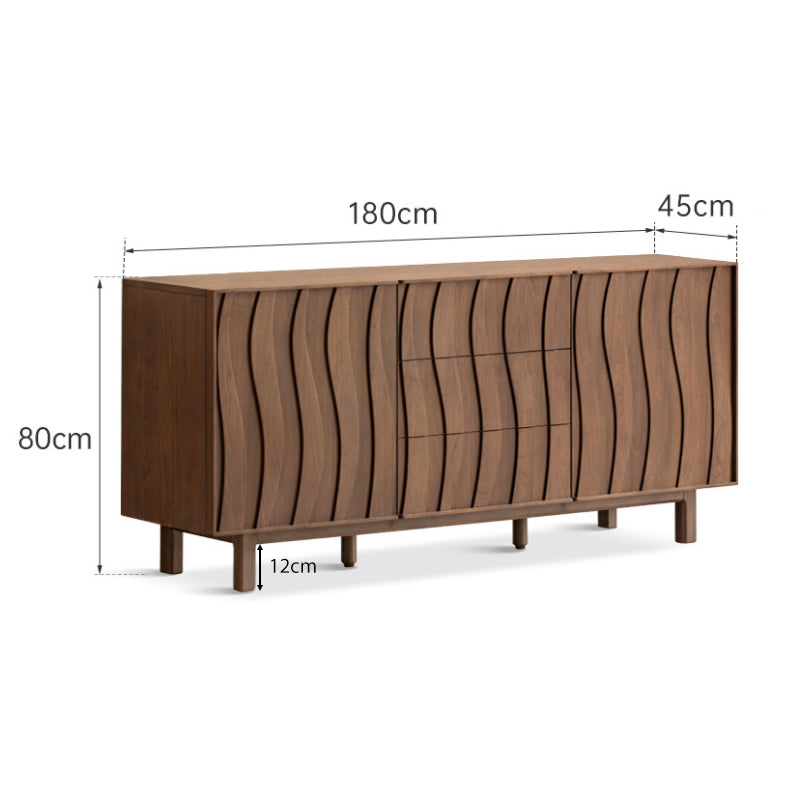 Barrett 1.5m/1.8m FAS-Graded Solid Black Walnut Wood Multi-Drawer Fashionable Dining Cabinet/Storage Cabinet/Sideboard
