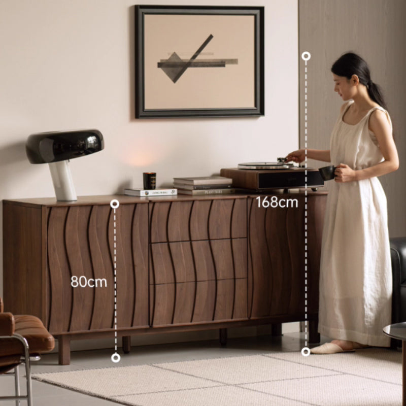 Barrett 1.5m/1.8m FAS-Graded Solid Black Walnut Wood Multi-Drawer Fashionable Dining Cabinet/Storage Cabinet/Sideboard