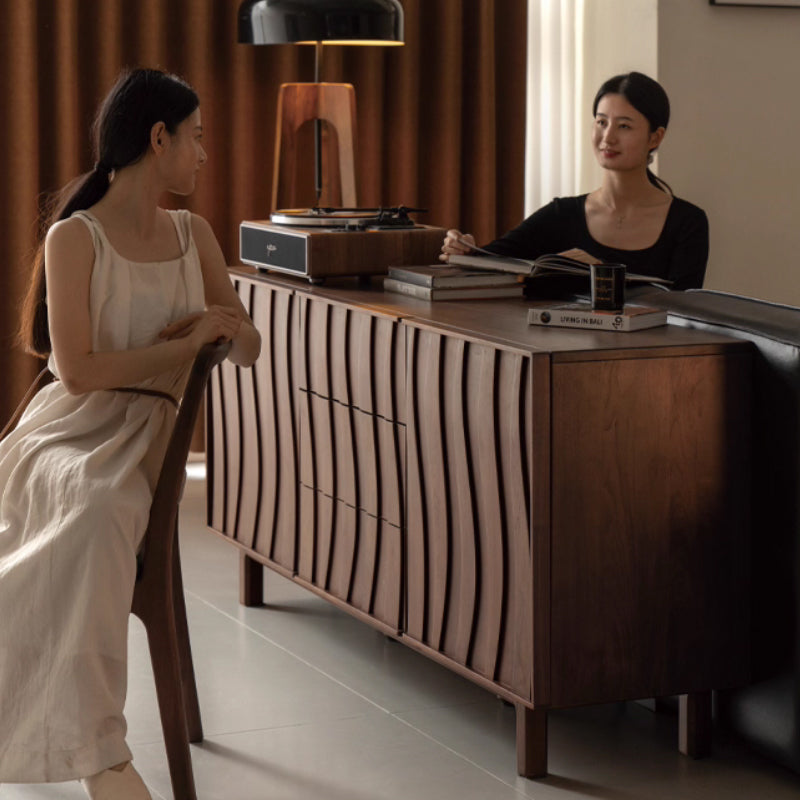 Barrett 1.5m/1.8m FAS-Graded Solid Black Walnut Wood Multi-Drawer Fashionable Dining Cabinet/Storage Cabinet/Sideboard