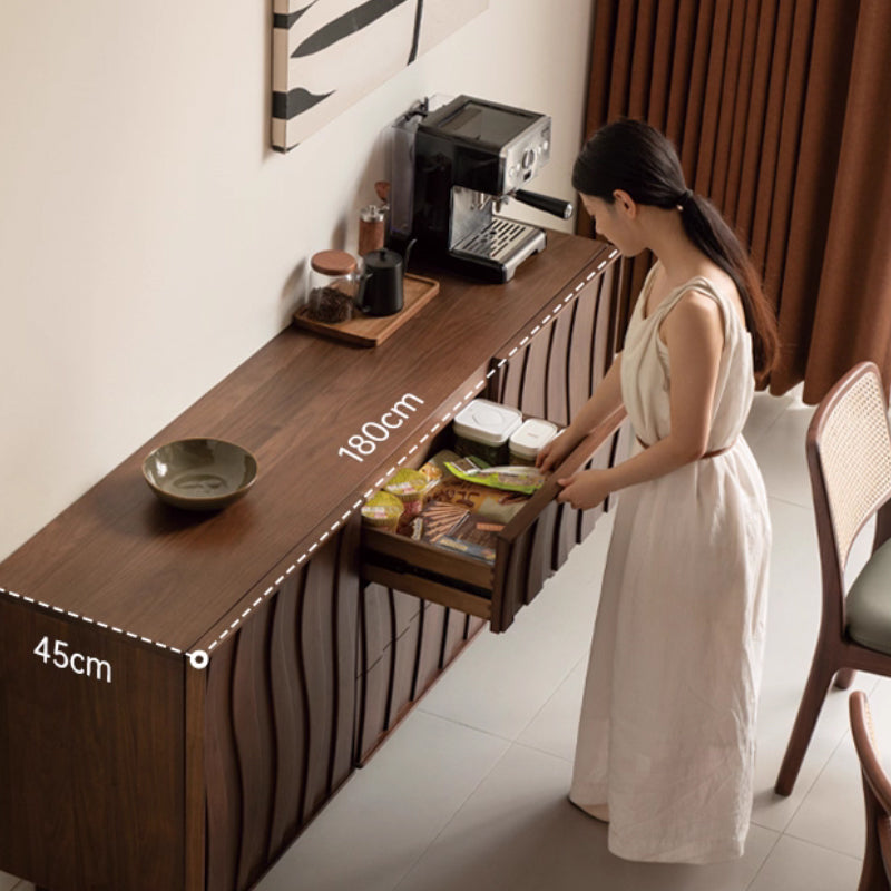 Barrett 1.5m/1.8m FAS-Graded Solid Black Walnut Wood Multi-Drawer Fashionable Dining Cabinet/Storage Cabinet/Sideboard