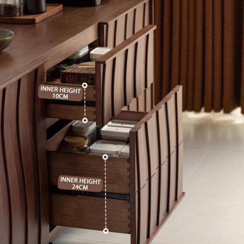 Barrett 1.5m/1.8m FAS-Graded Solid Black Walnut Wood Multi-Drawer Fashionable Dining Cabinet/Storage Cabinet/Sideboard