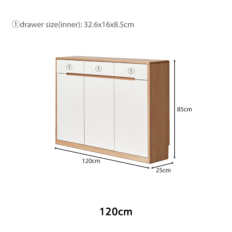 Ronan 90cm/120cm/150cm Ultra-Thin FAS-Graded Solid American Oak Wood Multi-Drawer Fashionable Dining Cabinet/Storage Cabinet/Sideboard