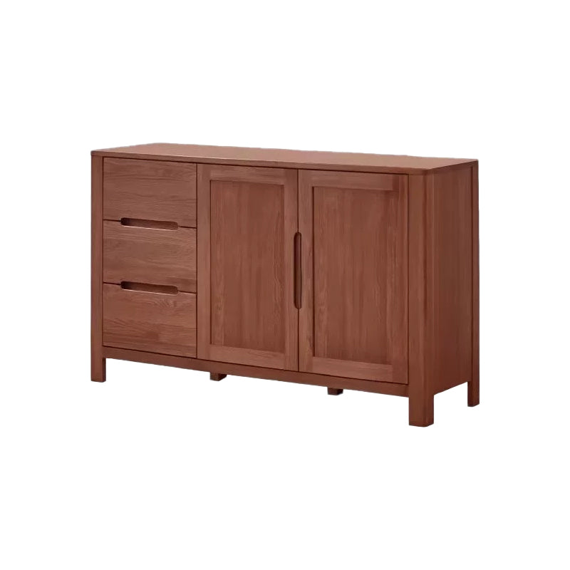 Selma 150cm/180cm FAS-Graded Solid American Oak Wood Multi-Drawer Fashionable Dining Cabinet/Storage Cabinet/Sideboard Walnut Color