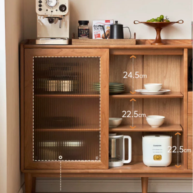 Sigrid 120cm/150cm FAS-Graded Solid Cherry Wood Ultra-thin Dining Cabinet/Storage Cabinet/Sideboard/Buffet