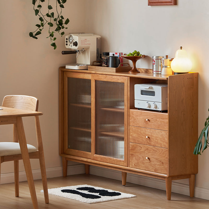 Sigrid 120cm/150cm FAS-Graded Solid Cherry Wood Ultra-thin Dining Cabinet/Storage Cabinet/Sideboard/Buffet