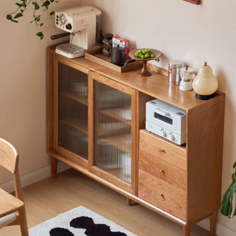 Sigrid 120cm/150cm FAS-Graded Solid Cherry Wood Ultra-thin Dining Cabinet/Storage Cabinet/Sideboard/Buffet
