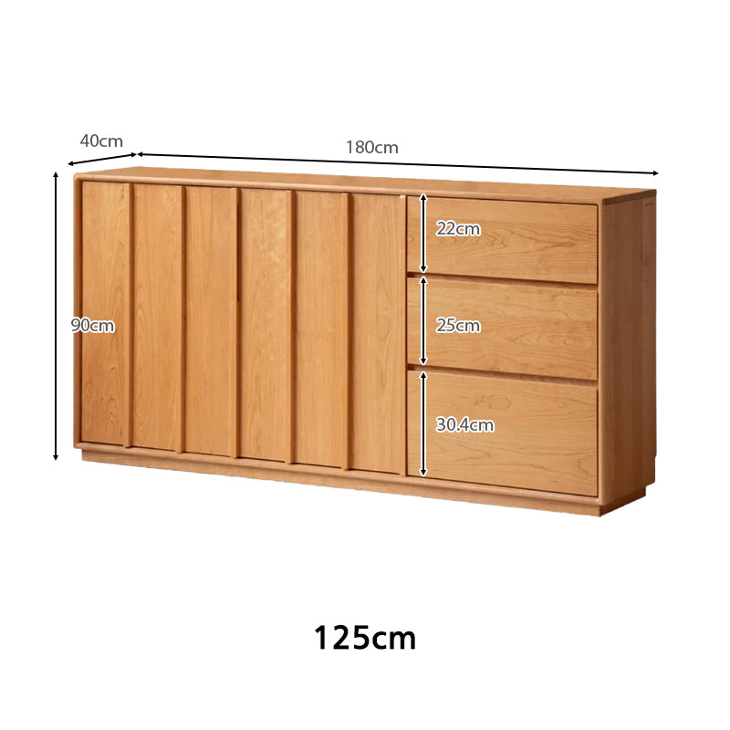 Yates 125cm/150cm/180cm FAS-Graded Solid Cherry Wood Multi-Drawer Fashionable Dining Cabinet/Storage Cabinet/Sideboard
