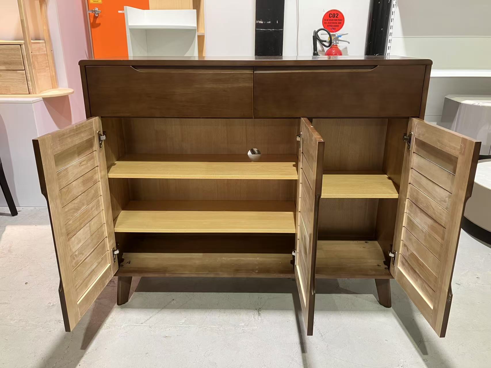 Walnut Solid Wood Shoe cabinet/Shoe Storage/Rubberwood & MDF