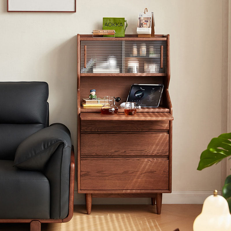 Harrison 65cm FAS-Graded Solid American Oak Wood Display Shelf/Storage Cabinet For Home