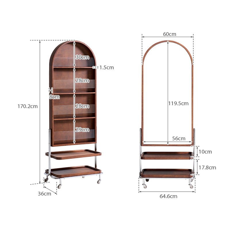 Tabitha Rubberwood Multifunctional Freestanding Double-Sided Full-Length Mirror with Storage Cabinet