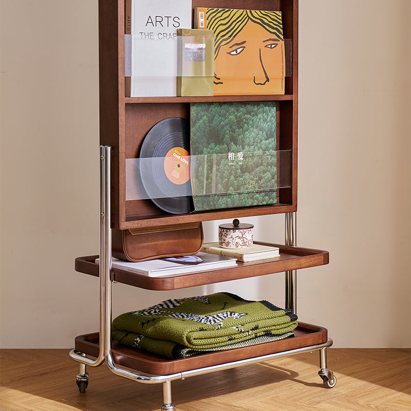 Tabitha Rubberwood Multifunctional Freestanding Double-Sided Full-Length Mirror with Storage Cabinet