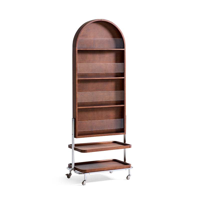 Tabitha Rubberwood Multifunctional Freestanding Double-Sided Full-Length Mirror with Storage Cabinet