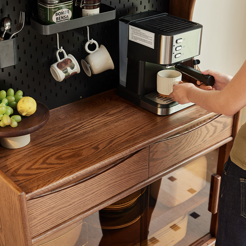 Christina 0.7m/0.9m FAS-Graded Solid American Oak Wood Multifunctional Sideboard Buffet/Coffee Station Display Cupboard