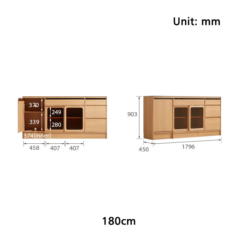 Christian 1.2m/1.5m/1.8m/2.0m Dining Cabinet/Storage Cabinet/Sideboard Multiple Color