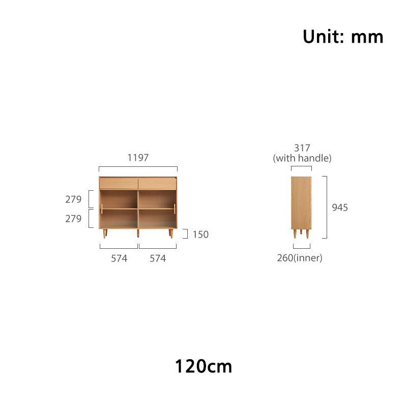 Christopher 1.2m/1.5m/1.8m Ultra-thin Dining Cabinet/Storage Cabinet/Sideboard Multiple Color