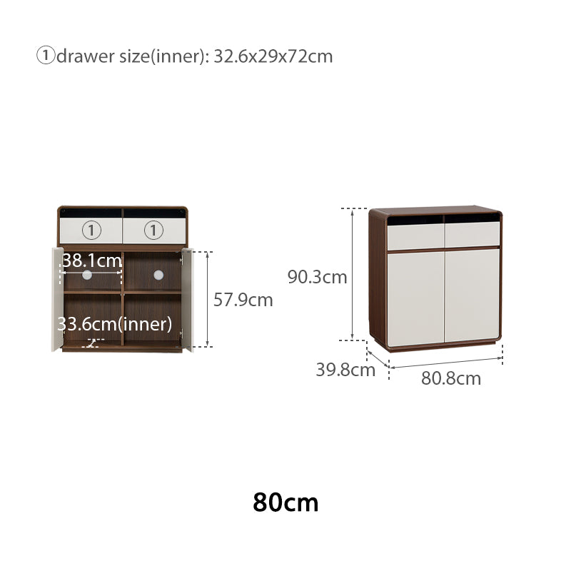 Valeria 80cm/120cm/150cm/180cm Multi-Drawer Fashionable Dining Cabinet/Storage Cabinet/Sideboard Grey & Walnut Color