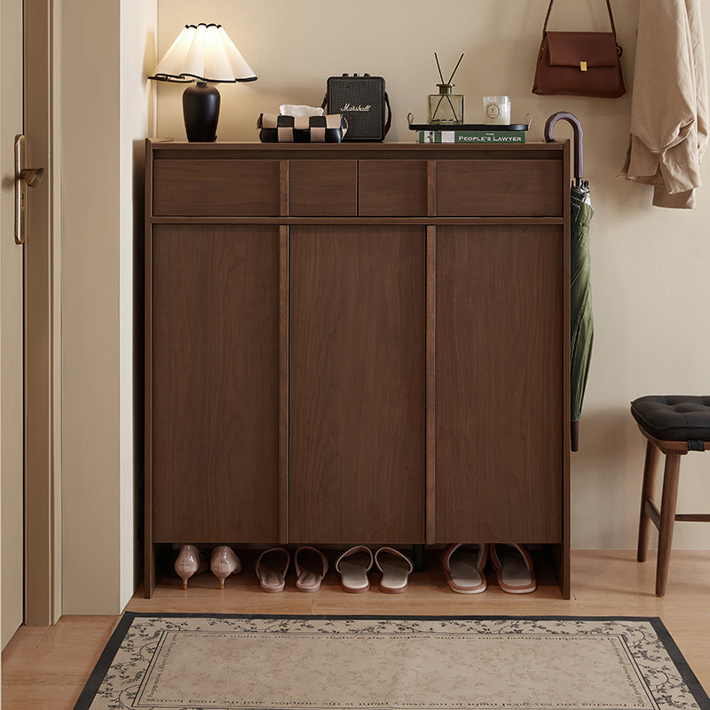 Alden 0.8m/1.0m/1.2m/1.4m Entryway Shoe Cabinet With Drawer Walnut