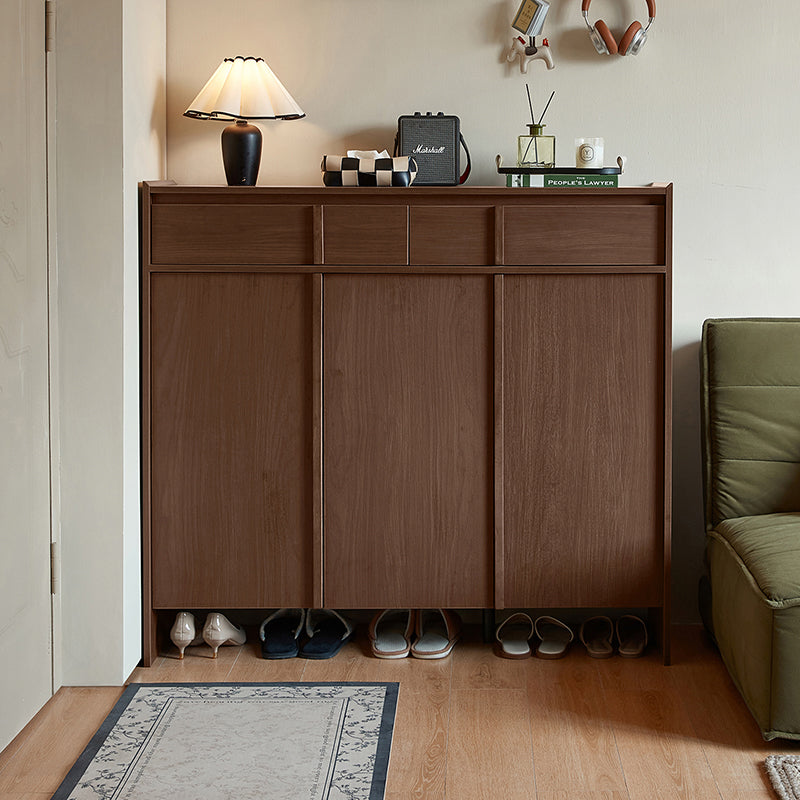 Alden 0.8m/1.0m/1.2m/1.4m Entryway Shoe Cabinet With Drawer Walnut