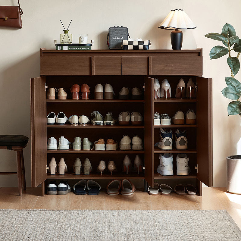 Alden 0.8m/1.0m/1.2m/1.4m Entryway Shoe Cabinet With Drawer Walnut
