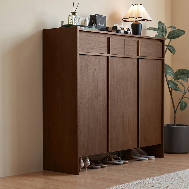 Alden 0.8m/1.0m/1.2m/1.4m Entryway Shoe Cabinet With Drawer Walnut