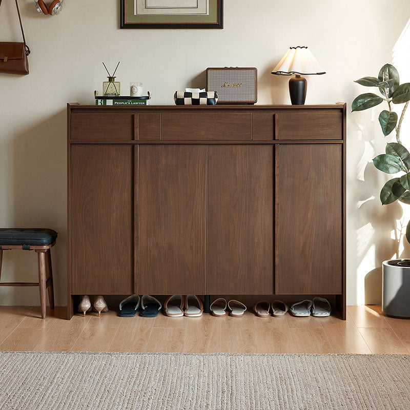 Alden 0.8m/1.0m/1.2m/1.4m Entryway Shoe Cabinet With Drawer Walnut