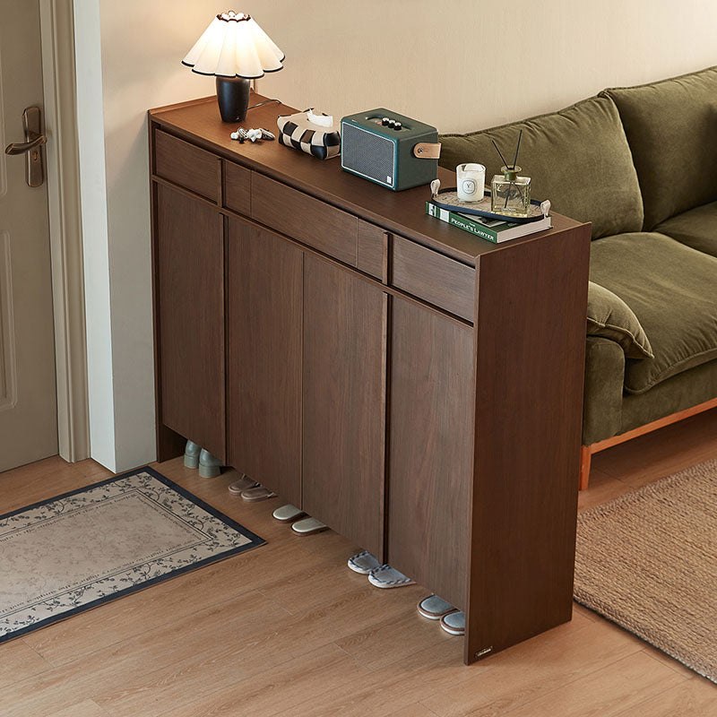 Alden 0.8m/1.0m/1.2m/1.4m Entryway Shoe Cabinet With Drawer Walnut