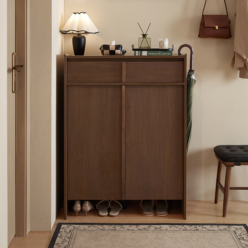 Alden 0.8m/1.0m/1.2m/1.4m Entryway Shoe Cabinet With Drawer Walnut