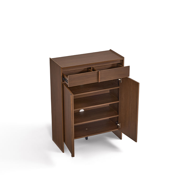 Alden 0.8m/1.0m/1.2m/1.4m Entryway Shoe Cabinet With Drawer Walnut