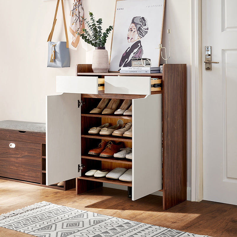 Alec 0.6m/0.8m Timber Shoe Cabinet with Drawers/Shoe Case