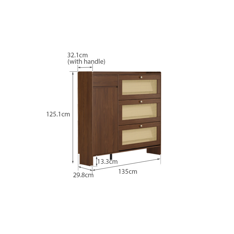 Hyacinth 135cm Flip-door Entryway Cabinet/Shoe Cabinet With Drawer Walnut Color