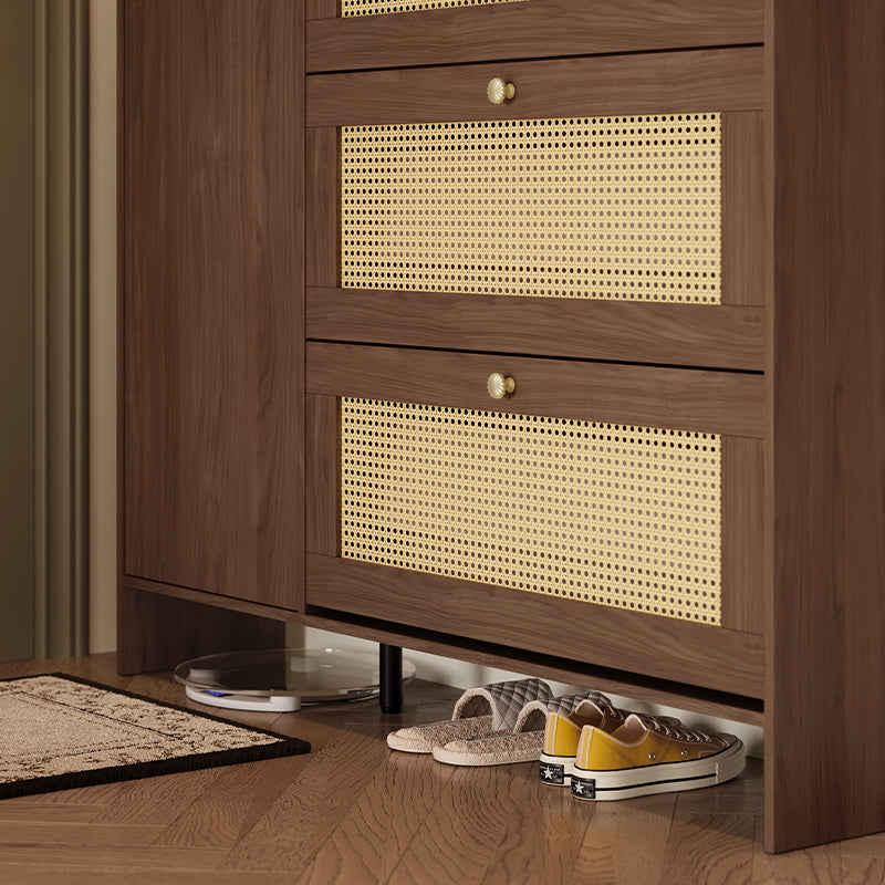 Hyacinth 135cm Flip-door Entryway Cabinet/Shoe Cabinet With Drawer Walnut Color