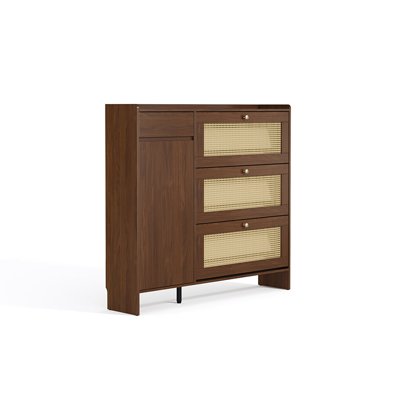 Hyacinth 135cm Flip-door Entryway Cabinet/Shoe Cabinet With Drawer Walnut Color