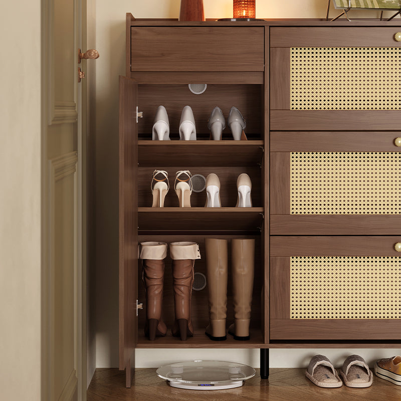 Hyacinth 135cm Flip-door Entryway Cabinet/Shoe Cabinet With Drawer Walnut Color