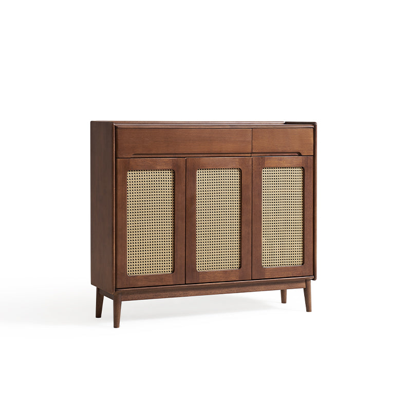 Ignatius 80cm/118cm/140cm Rubberwood Entryway Cabinet/Shoe Cabinet With Drawer Walnut Color