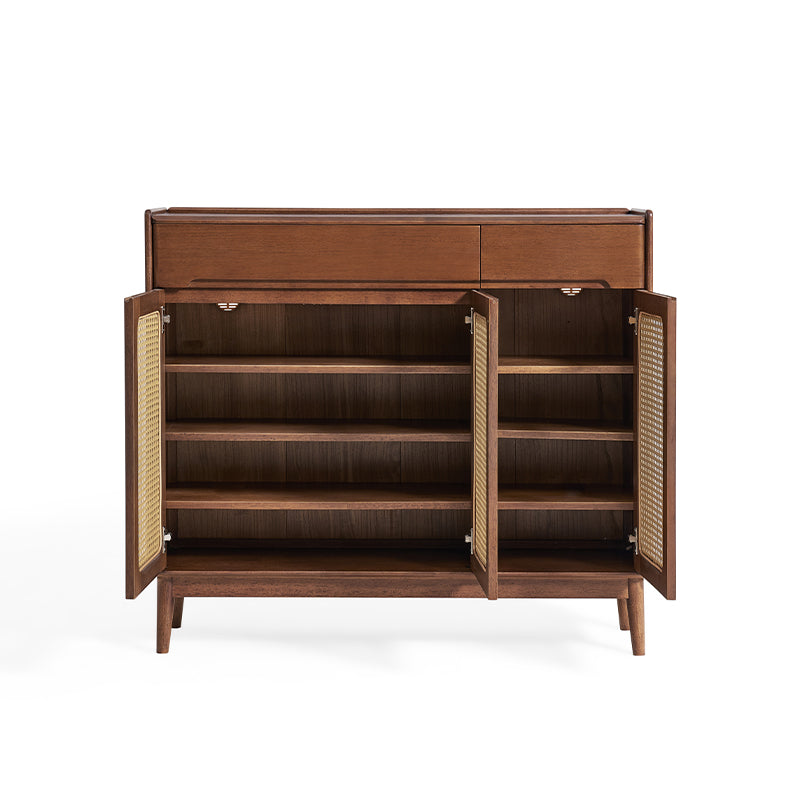 Ignatius 80cm/118cm/140cm Rubberwood Entryway Cabinet/Shoe Cabinet With Drawer Walnut Color