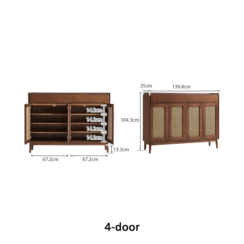 Ignatius 80cm/118cm/140cm Rubberwood Entryway Cabinet/Shoe Cabinet With Drawer Walnut Color