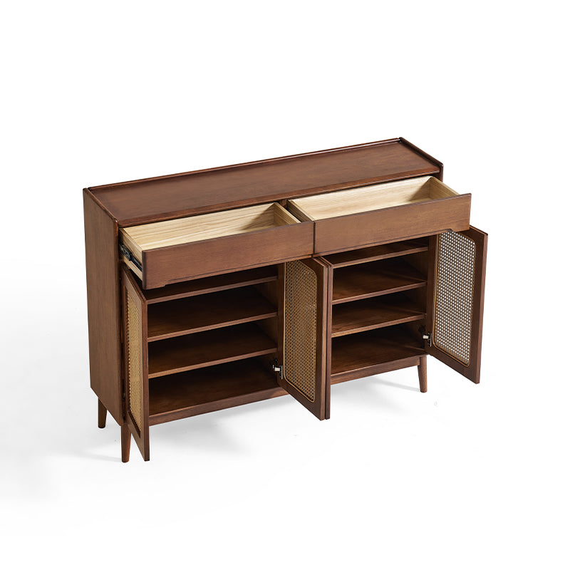 Ignatius 80cm/118cm/140cm Rubberwood Entryway Cabinet/Shoe Cabinet With Drawer Walnut Color