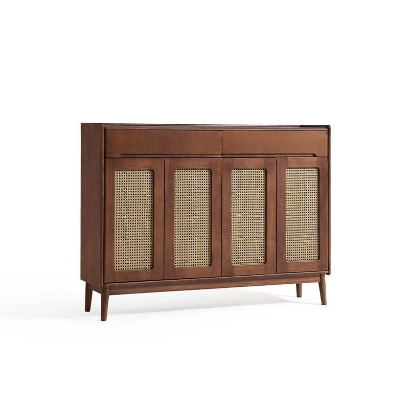 Ignatius 80cm/118cm/140cm Rubberwood Entryway Cabinet/Shoe Cabinet With Drawer Walnut Color