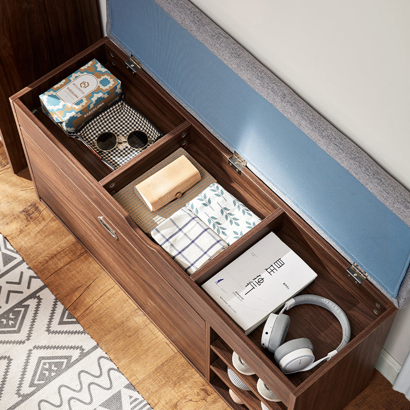 Mallory 80cm/100cm Entryway Shoe Cabinet/Shoe Changing Stool For Home Walnut Color