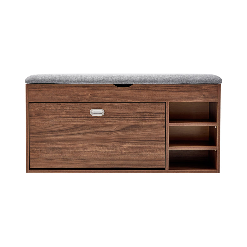 Mallory 80cm/100cm Entryway Shoe Cabinet/Shoe Changing Stool For Home Walnut Color